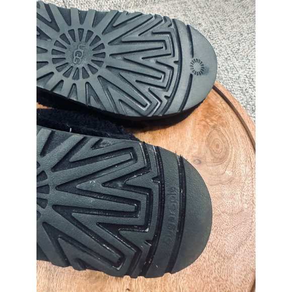 UGG Womens Black Fuzzy Slide Slippers Size 9 - Picture 12 of 14